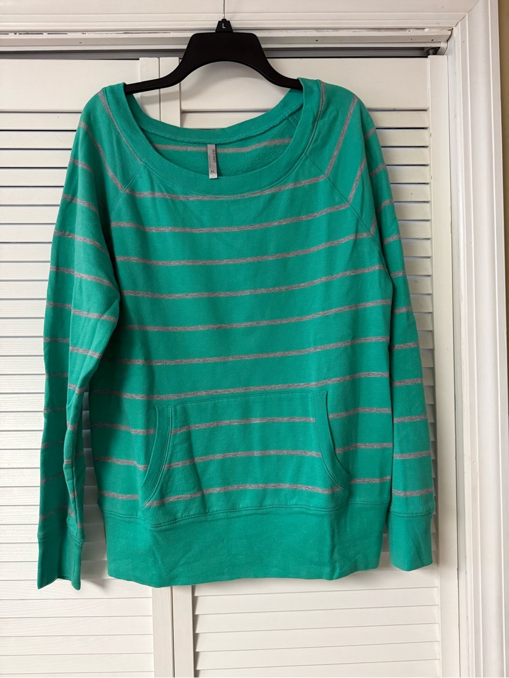 Striped Green Women's Pullover Sweatshirt